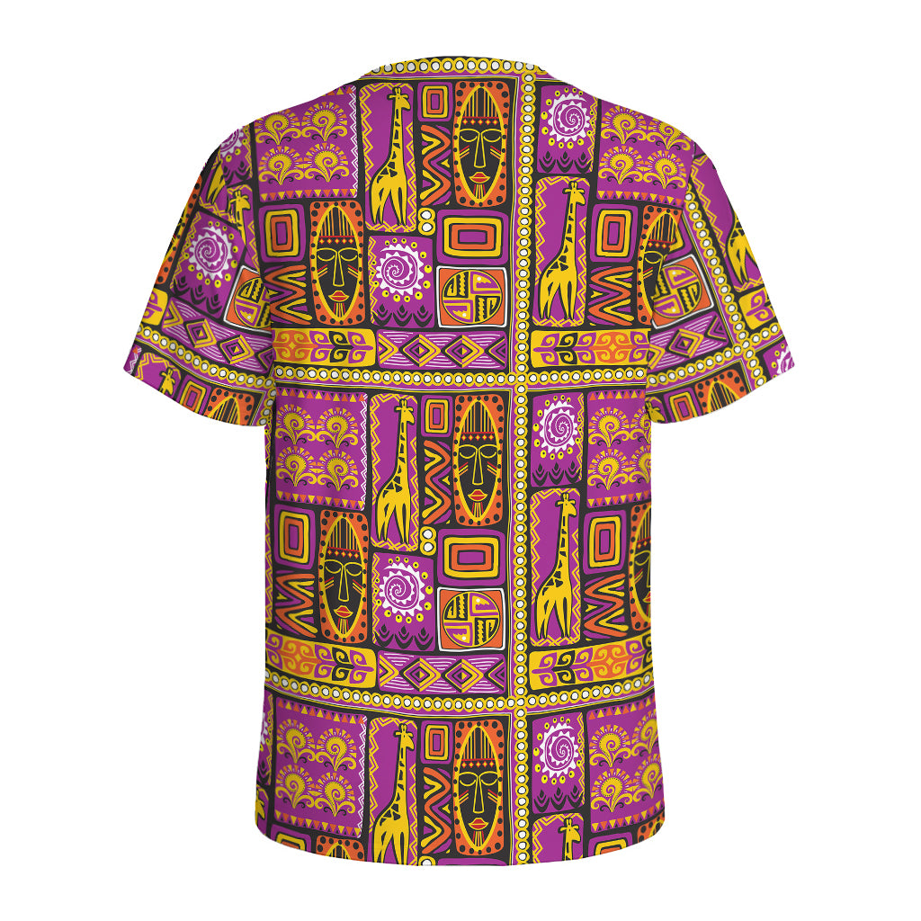 African Ethnic Tribal Inspired Print Men's Sports T-Shirt