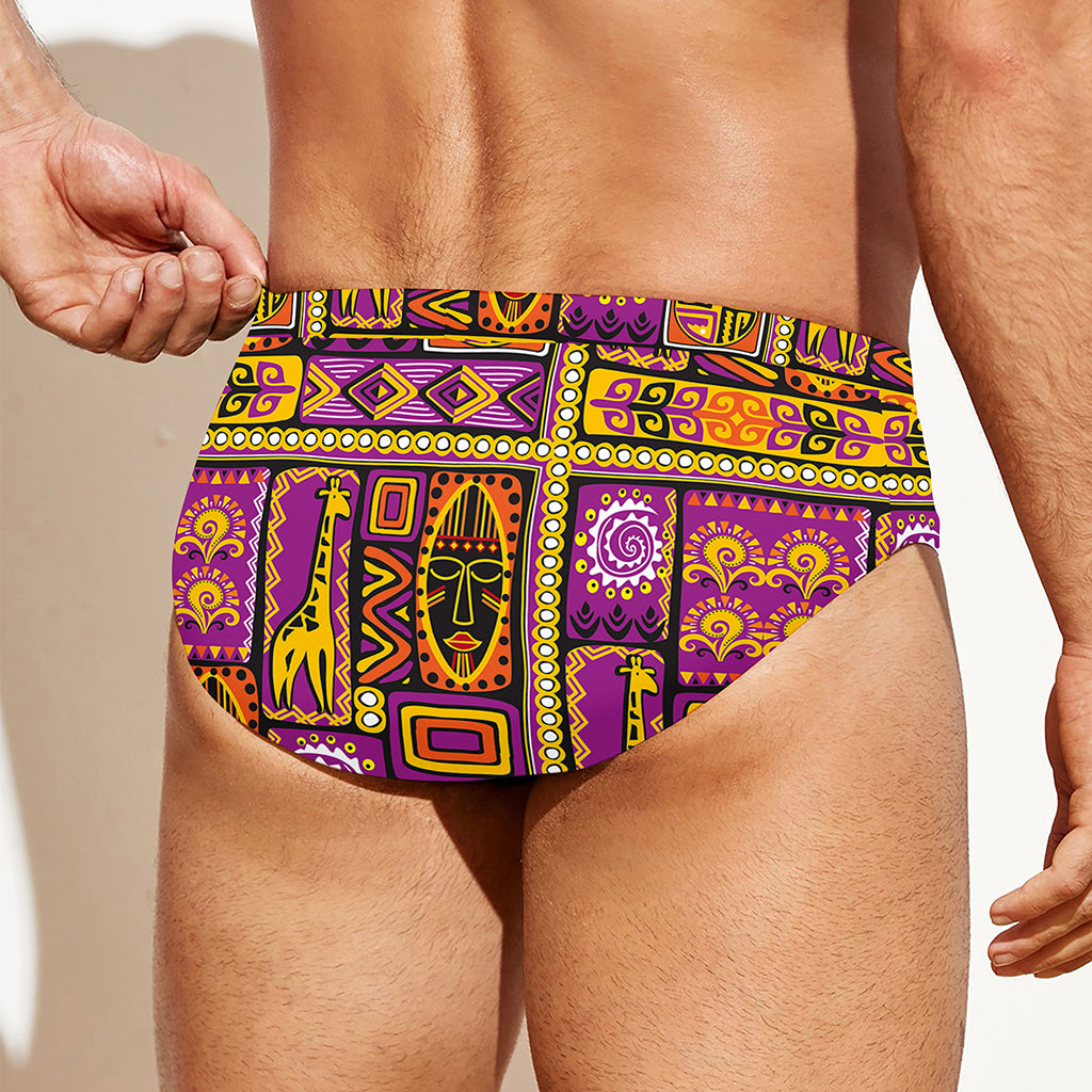 African Ethnic Tribal Inspired Print Men's Swim Briefs