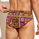 African Ethnic Tribal Inspired Print Men's Swim Briefs