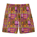 African Ethnic Tribal Inspired Print Men's Swim Trunks