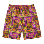 African Ethnic Tribal Inspired Print Men's Swim Trunks