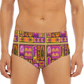 African Ethnic Tribal Inspired Print Men's Triangle Swim Briefs