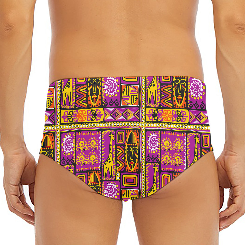African Ethnic Tribal Inspired Print Men's Triangle Swim Briefs