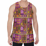 African Ethnic Tribal Inspired Print Men's Velvet Tank Top