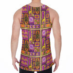 African Ethnic Tribal Inspired Print Men's Velvet Tank Top
