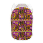 African Ethnic Tribal Inspired Print Mesh Laundry Hamper
