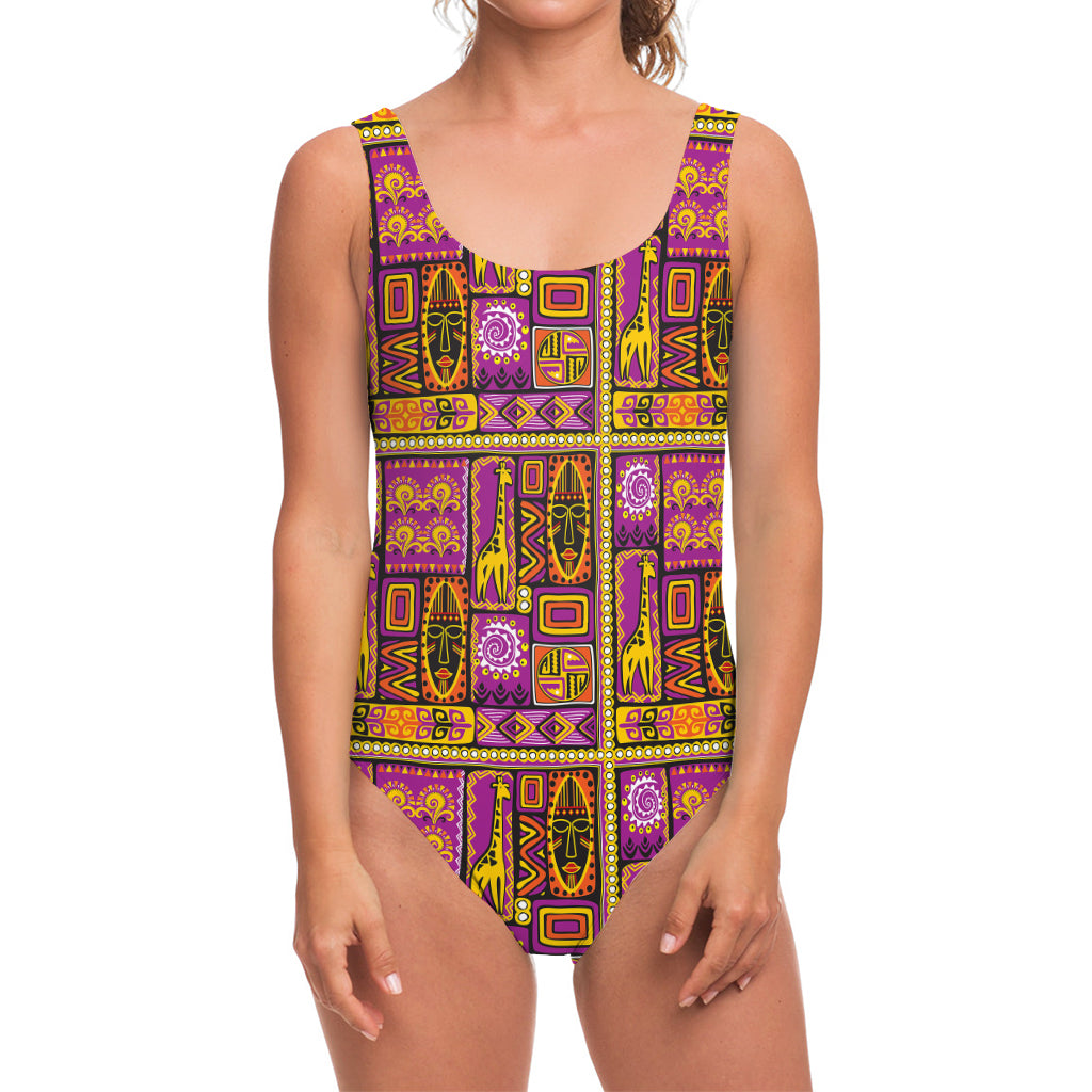 African Ethnic Tribal Inspired Print One Piece Swimsuit