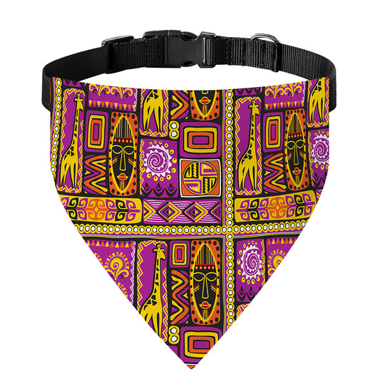 African Ethnic Tribal Inspired Print Over The Collar Dog Bandana