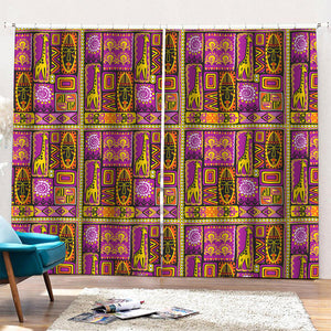 African Ethnic Tribal Inspired Print Pencil Pleat Curtains