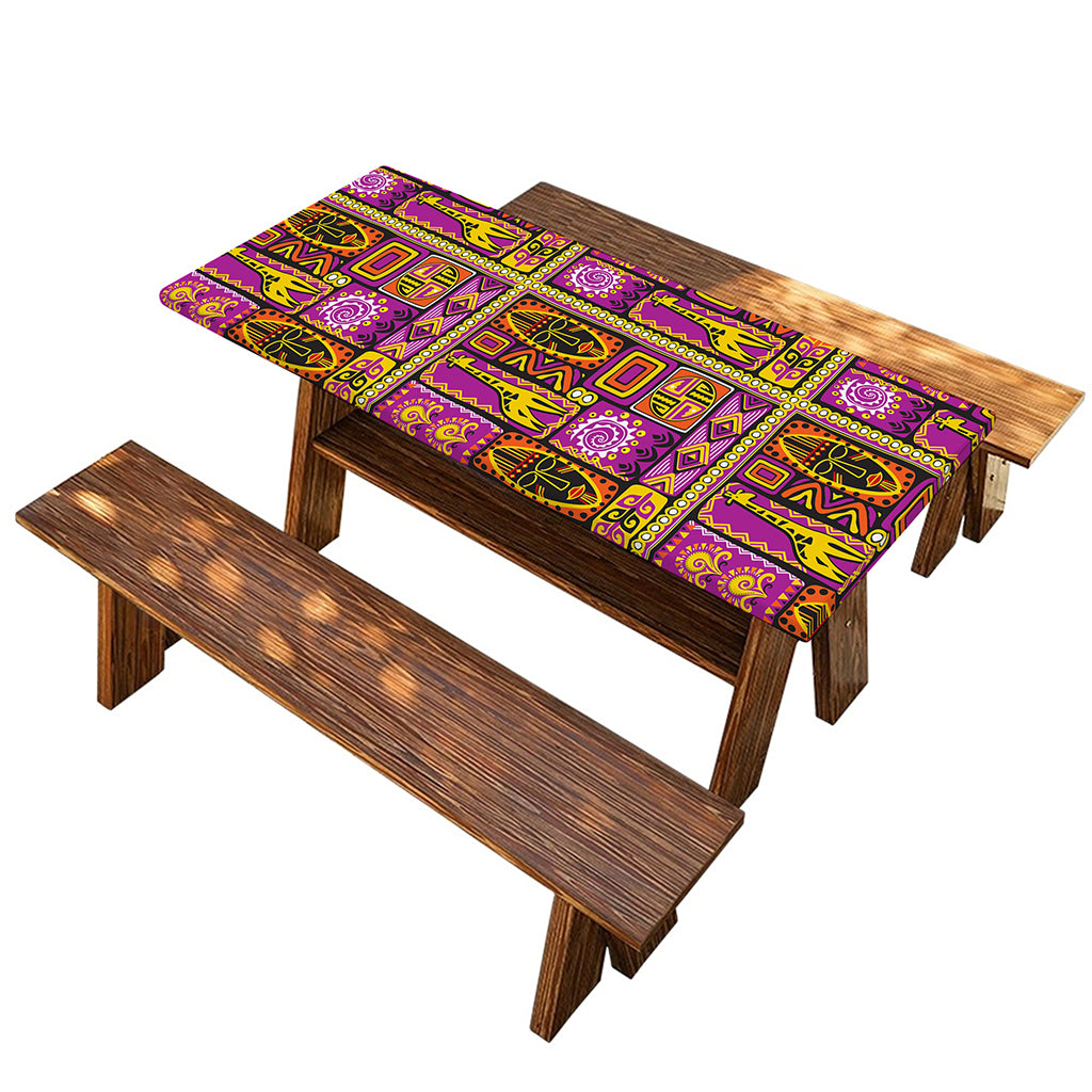 African Ethnic Tribal Inspired Print Picnic Table Cover