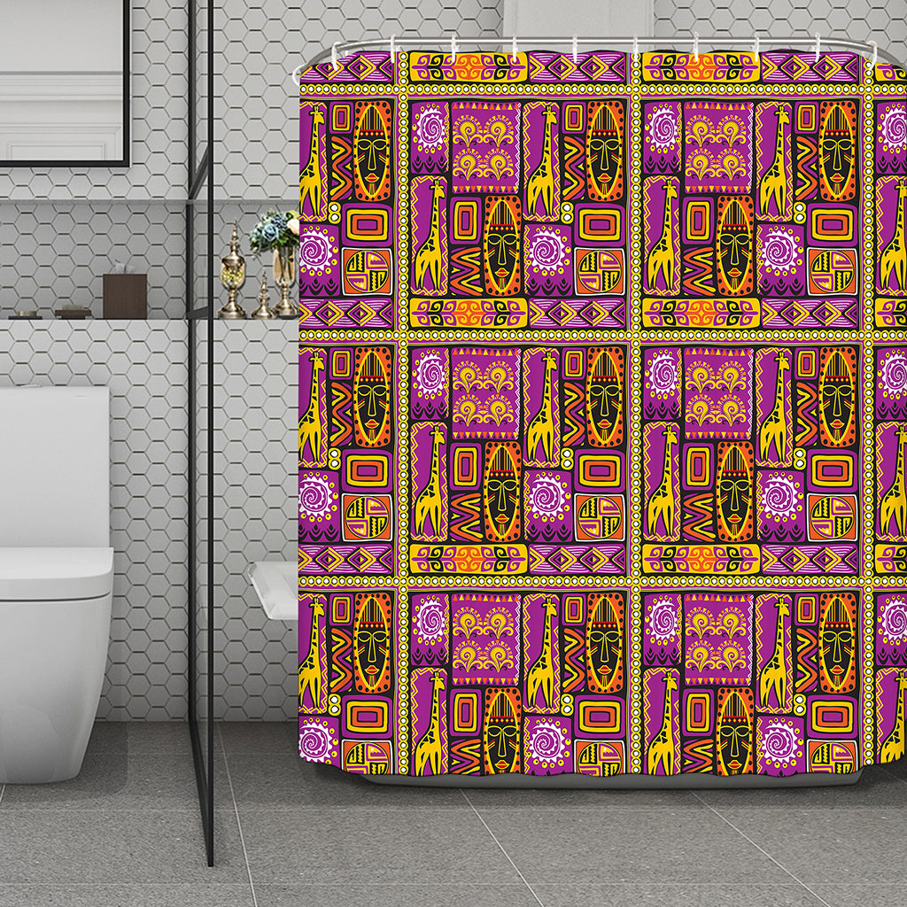 African Ethnic Tribal Inspired Print Polyester Shower Curtain