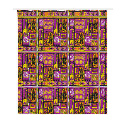 African Ethnic Tribal Inspired Print Polyester Shower Curtain