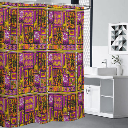 African Ethnic Tribal Inspired Print Premium Shower Curtain