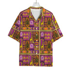 African Ethnic Tribal Inspired Print Rayon Hawaiian Shirt