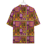 African Ethnic Tribal Inspired Print Rayon Hawaiian Shirt