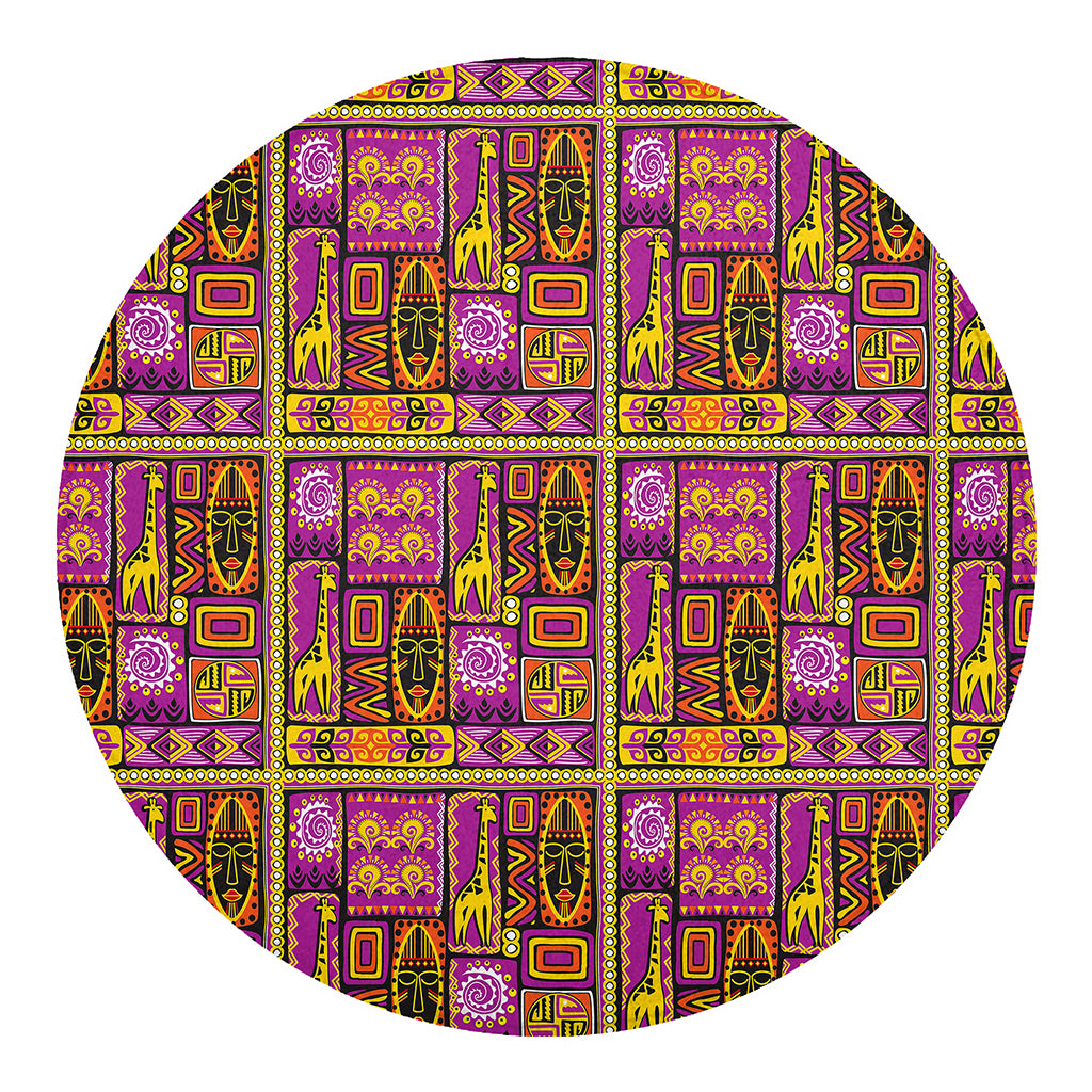 African Ethnic Tribal Inspired Print Round Blanket