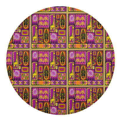 African Ethnic Tribal Inspired Print Round Blanket