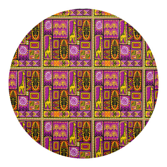 African Ethnic Tribal Inspired Print Round Blanket