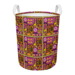 African Ethnic Tribal Inspired Print Round Laundry Basket