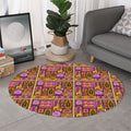 African Ethnic Tribal Inspired Print Round Rug
