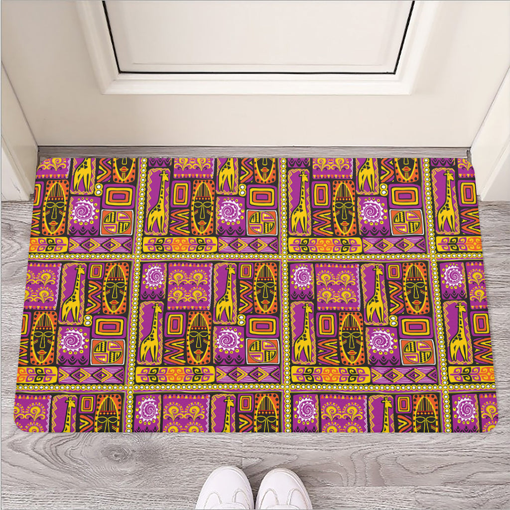 African Ethnic Tribal Inspired Print Rubber Doormat