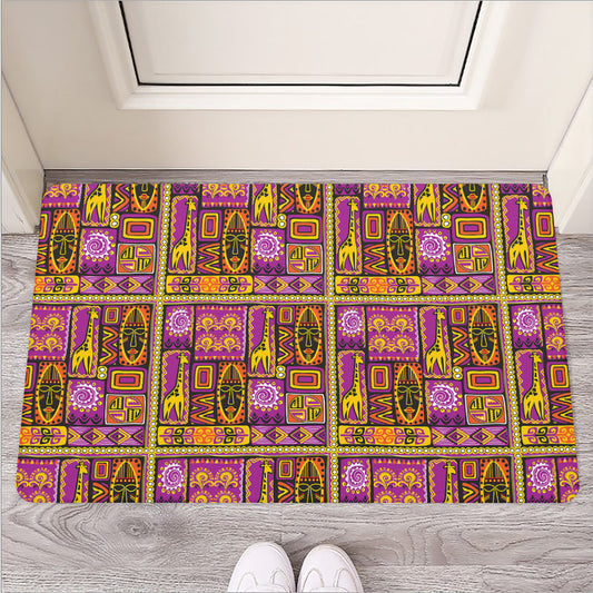African Ethnic Tribal Inspired Print Rubber Doormat