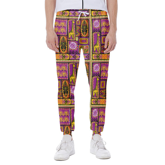 African Ethnic Tribal Inspired Print Scuba Joggers