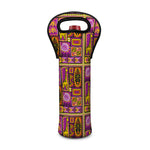 African Ethnic Tribal Inspired Print Single Neoprene Wine Tote