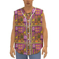 African Ethnic Tribal Inspired Print Sleeveless Baseball Jersey