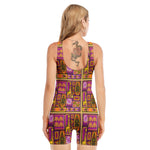 African Ethnic Tribal Inspired Print Sleeveless One Piece Swimsuit