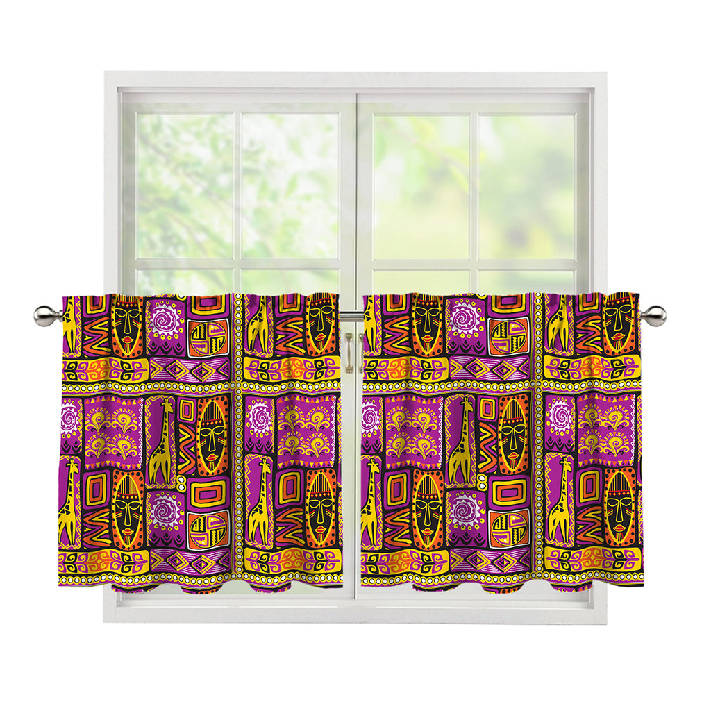 African Ethnic Tribal Inspired Print Tier Curtains