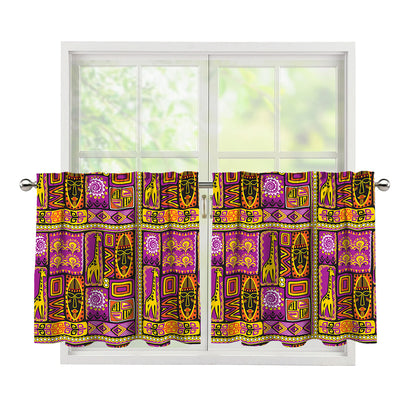 African Ethnic Tribal Inspired Print Tier Curtains