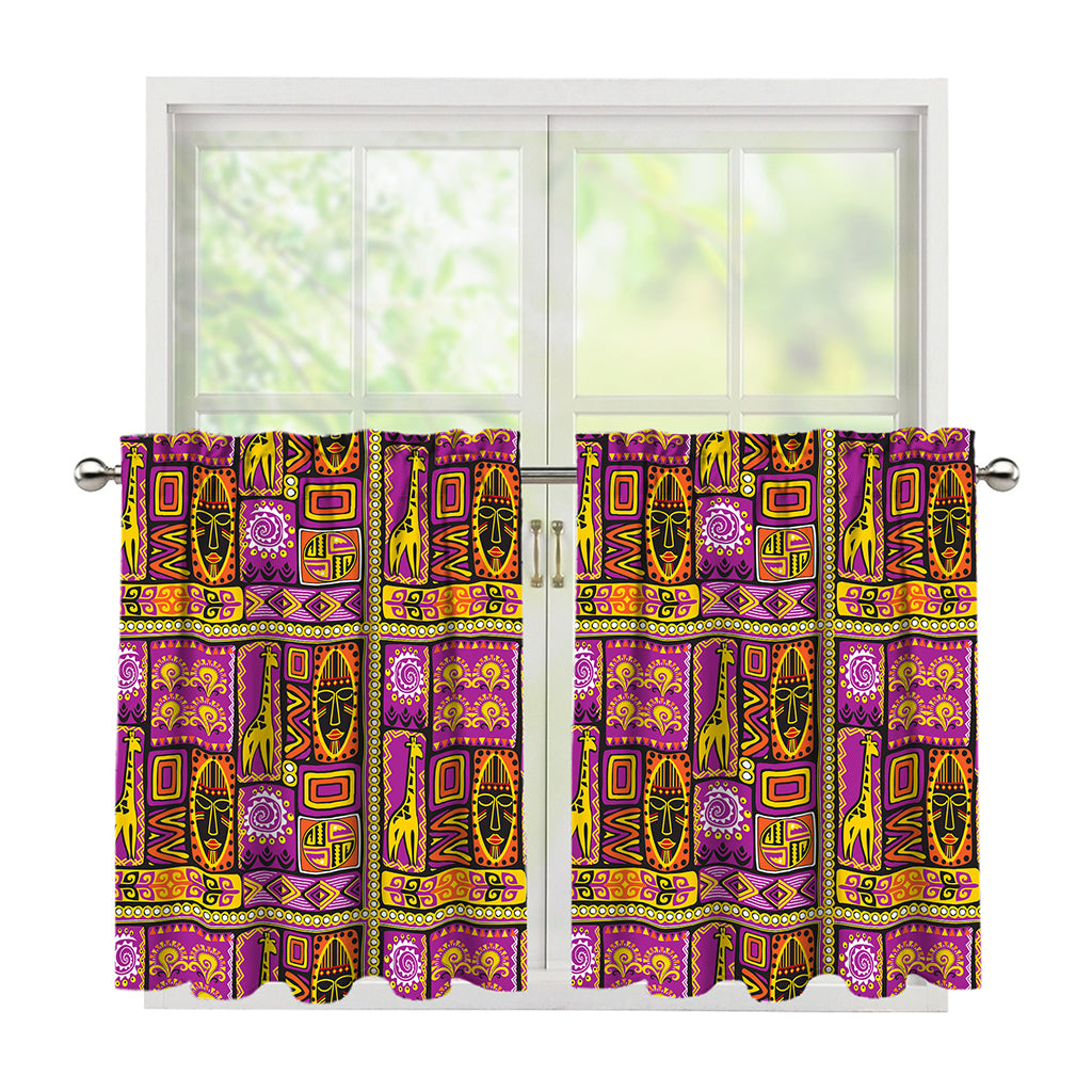 African Ethnic Tribal Inspired Print Tier Curtains