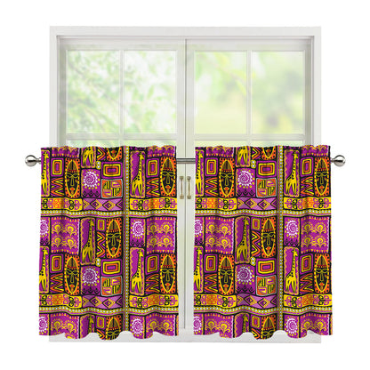 African Ethnic Tribal Inspired Print Tier Curtains