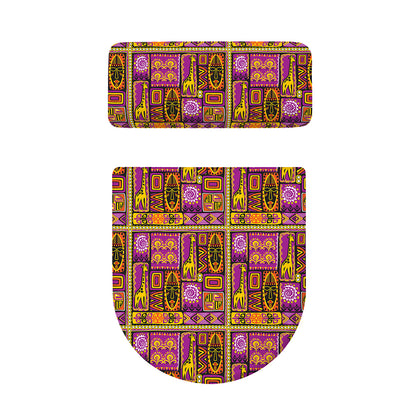 African Ethnic Tribal Inspired Print Toilet Lid And Tank Cover Set