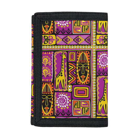 African Ethnic Tribal Inspired Print Trifold Wallet