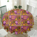 African Ethnic Tribal Inspired Print Waterproof Round Tablecloth
