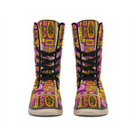 African Ethnic Tribal Inspired Print Winter Boots