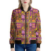 African Ethnic Tribal Inspired Print Women's Bomber Jacket