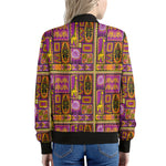 African Ethnic Tribal Inspired Print Women's Bomber Jacket