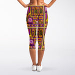 African Ethnic Tribal Inspired Print Women's Capri Leggings