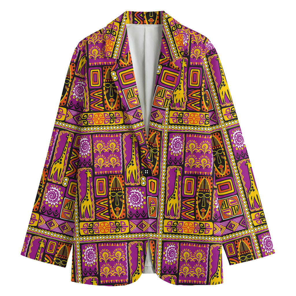 African Ethnic Tribal Inspired Print Women's Cotton Blazer
