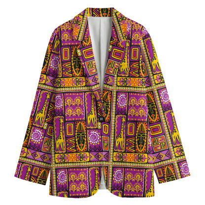 African Ethnic Tribal Inspired Print Women's Cotton Blazer