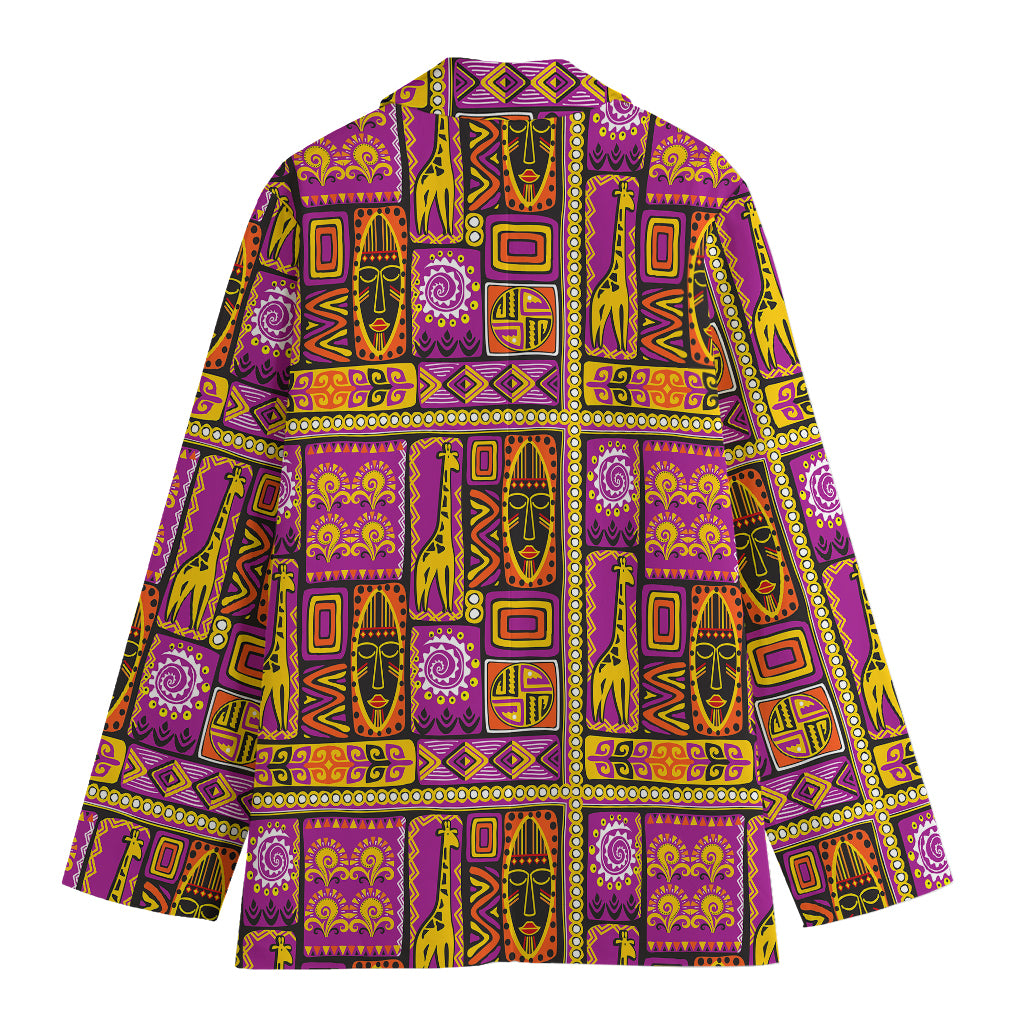 African Ethnic Tribal Inspired Print Women's Cotton Blazer