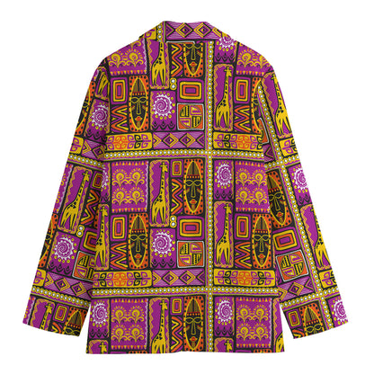 African Ethnic Tribal Inspired Print Women's Cotton Blazer