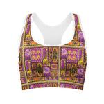 African Ethnic Tribal Inspired Print Women's Sports Bra