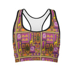 African Ethnic Tribal Inspired Print Women's Sports Bra