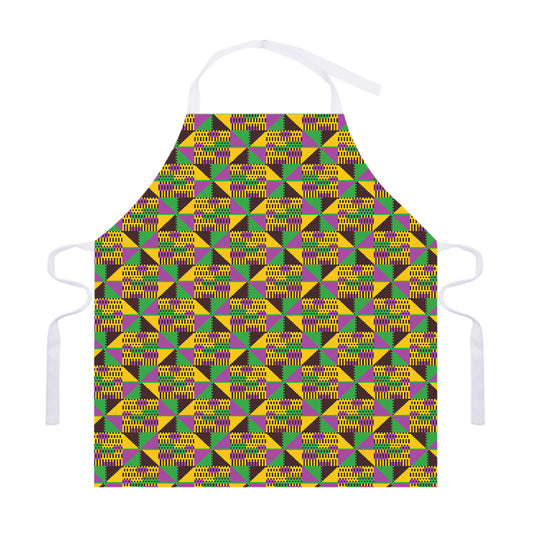 African Kente Pattern Print Adjustable Apron