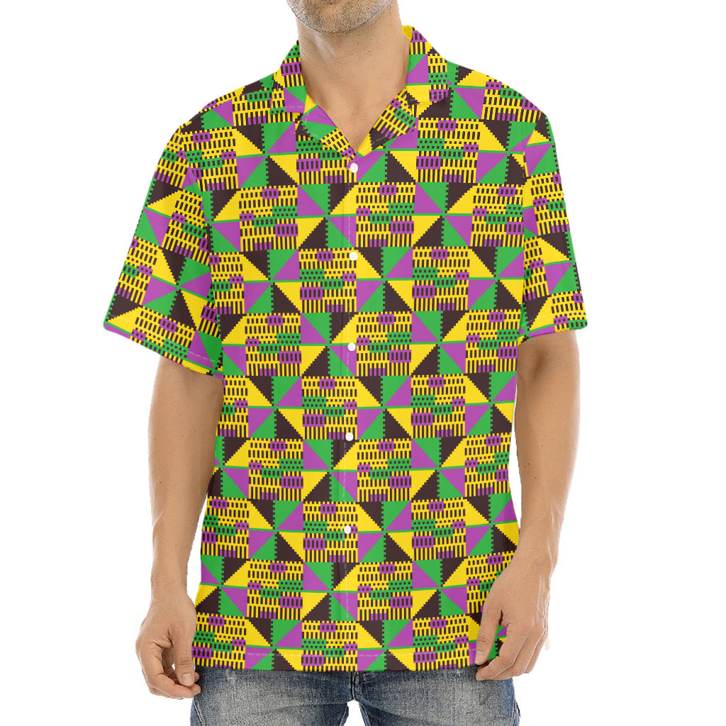 African Kente Pattern Print Aloha Shirt