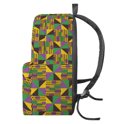 African Kente Pattern Print Backpack
